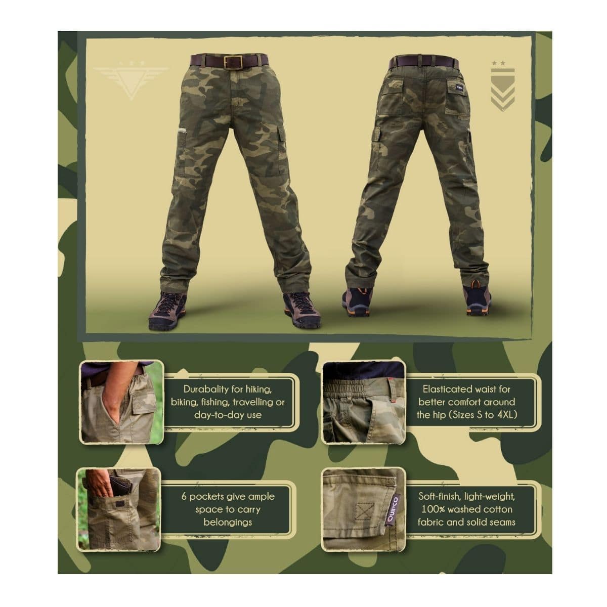 Ranger Camouflage Trek Cargo Pants - OutdoorTravelGear.com