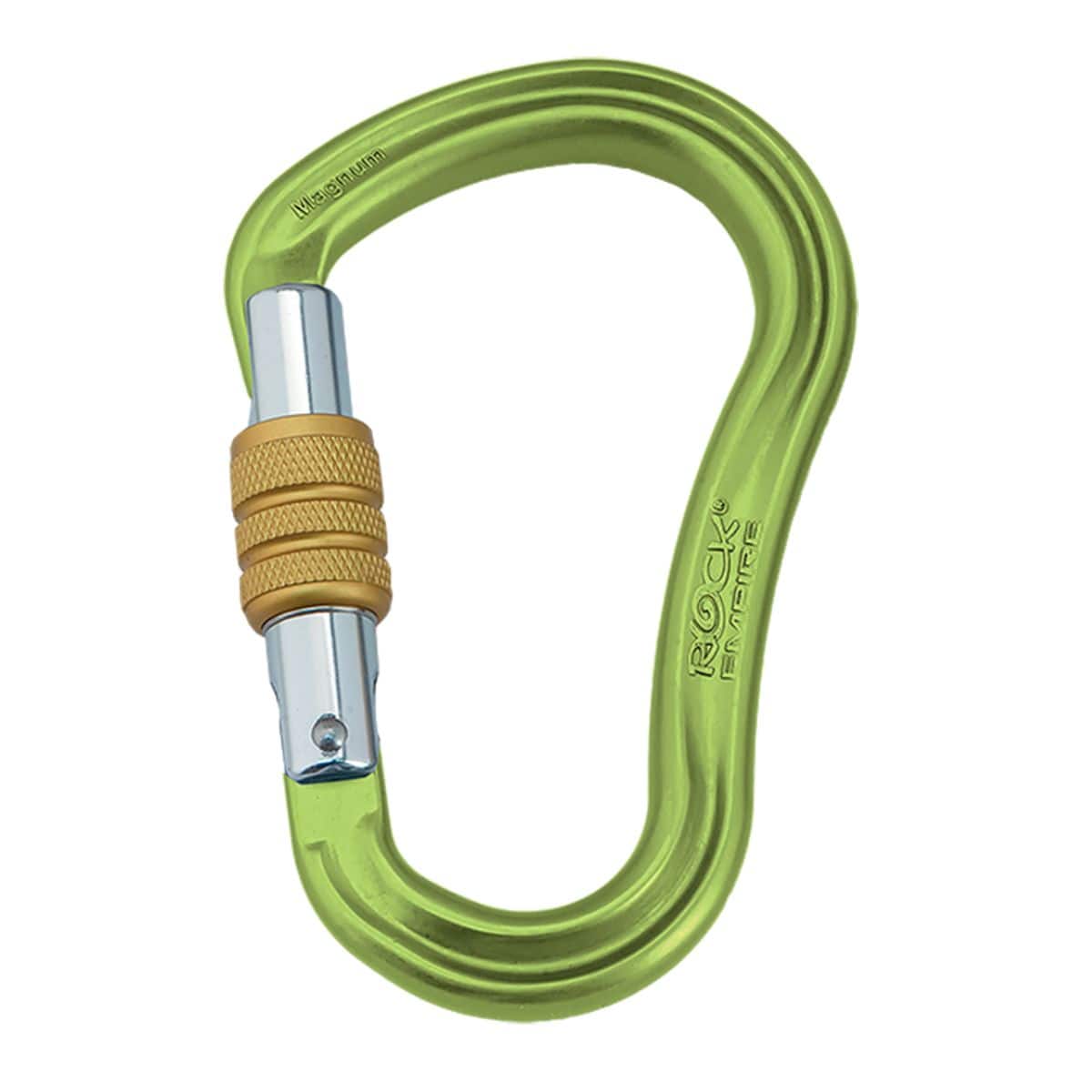 HMS Magnum S Carabiner with Screw Lock - Lime - OutdoorTravelGear.com
