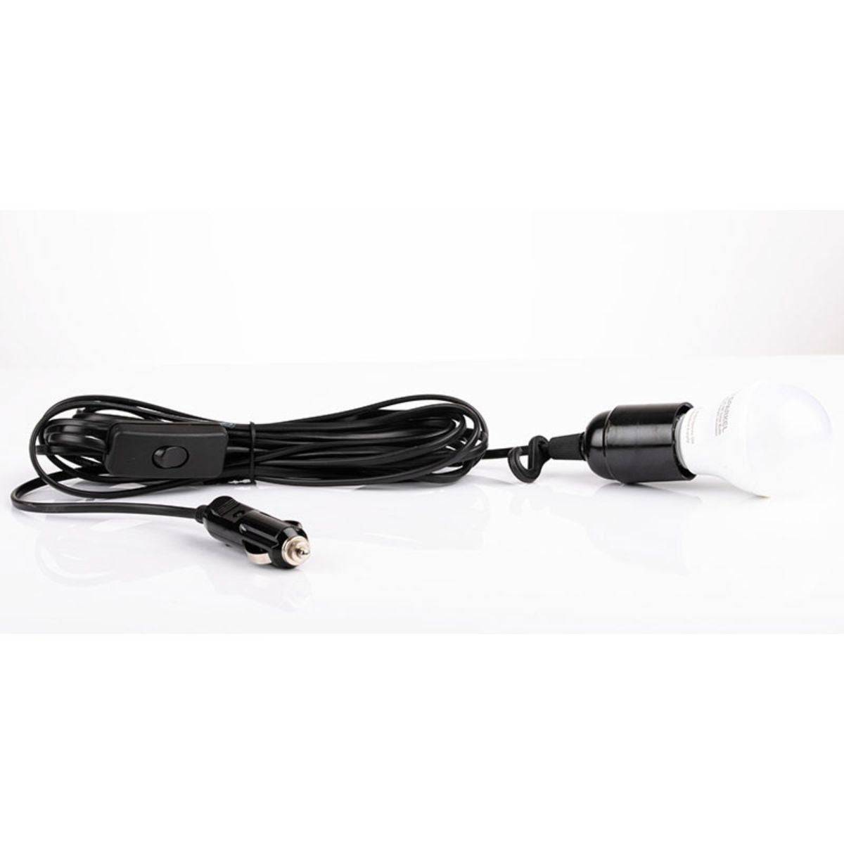 Extension Power Cord for Cigarette Lighter Male Plug with 9W 12V DC LED E27 Bulb - OutdoorTravelGear.com