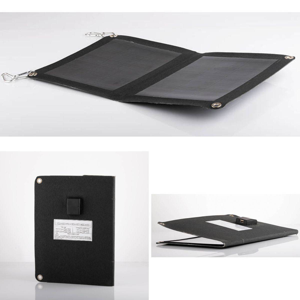Foldable Solar Panel - 1 Fold with 1 Port USB Charger - 14W - OutdoorTravelGear.com
