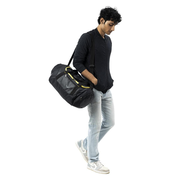 Blaze Gym & Sports Duffel Bag - Black + Yellow - OutdoorTravelGear.com