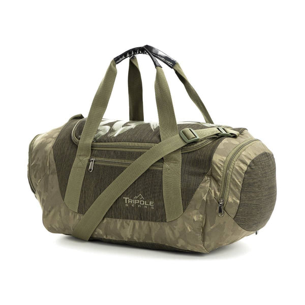 Blaze Gym & Sports Duffel Bag - Green Melange + Green Jaquard - OutdoorTravelGear.com