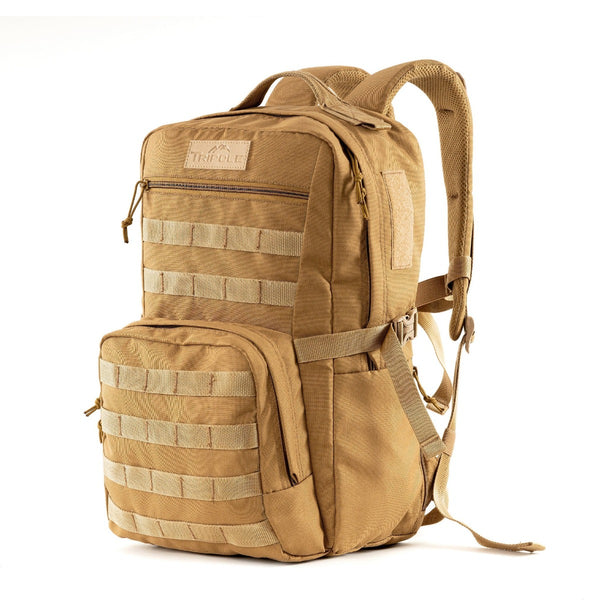 Tripole Captain Tactical Backpack with MOLLE Webbing and Carabiner -  25 Litres - Khaki 1