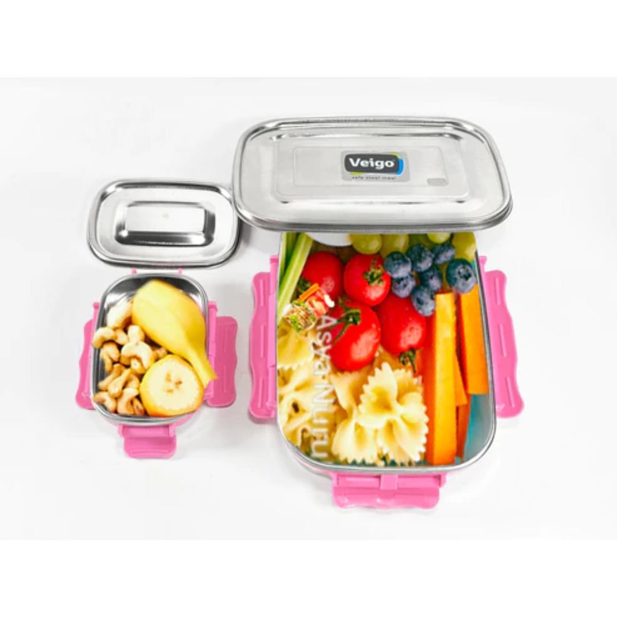 Adventure Ready MaxoSteel Camping Tiffin Box with Insulated Pouch - Jumbo - Violet 2