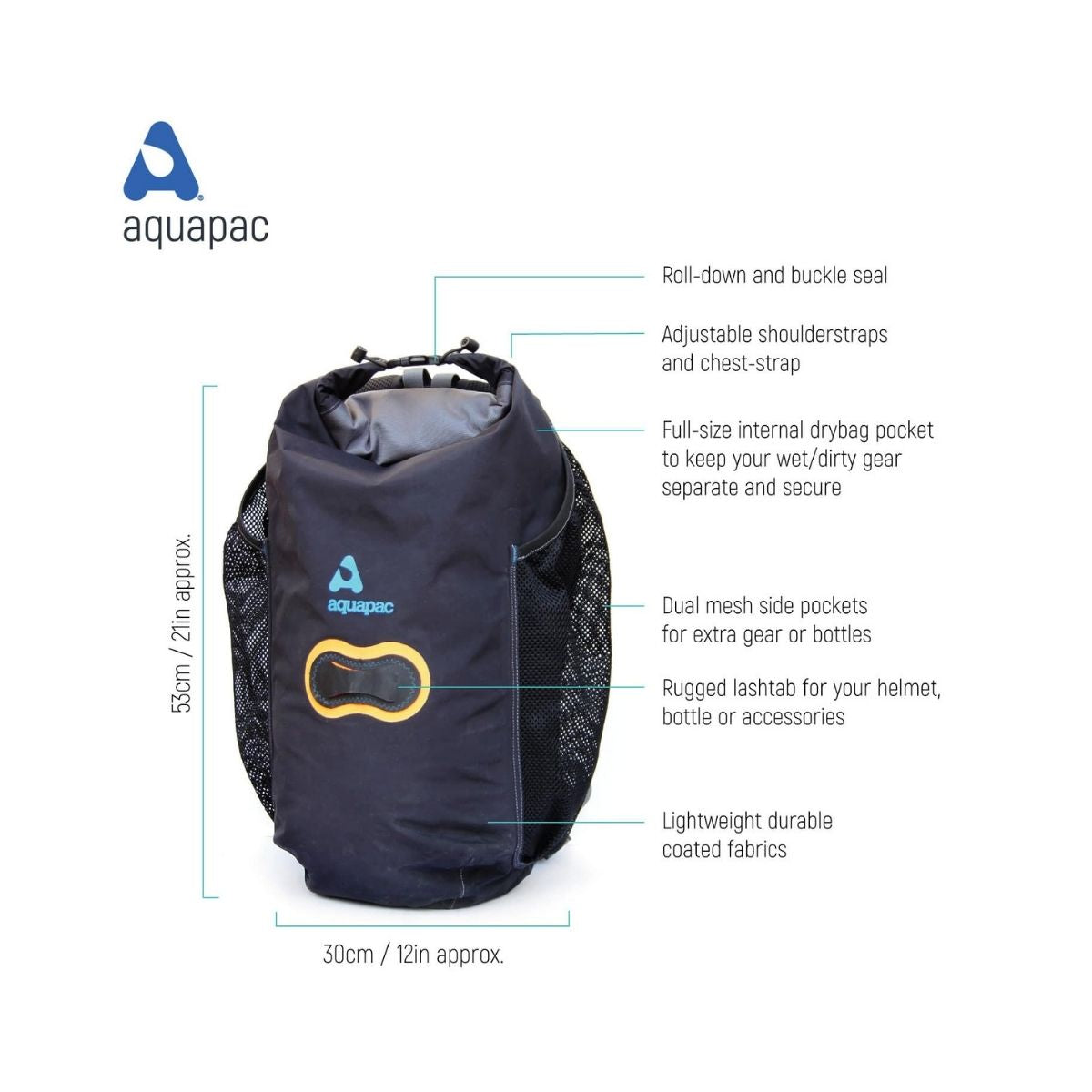 Aquapac Wet & Dry Lightweight Waterproof Backpack - 25L 2