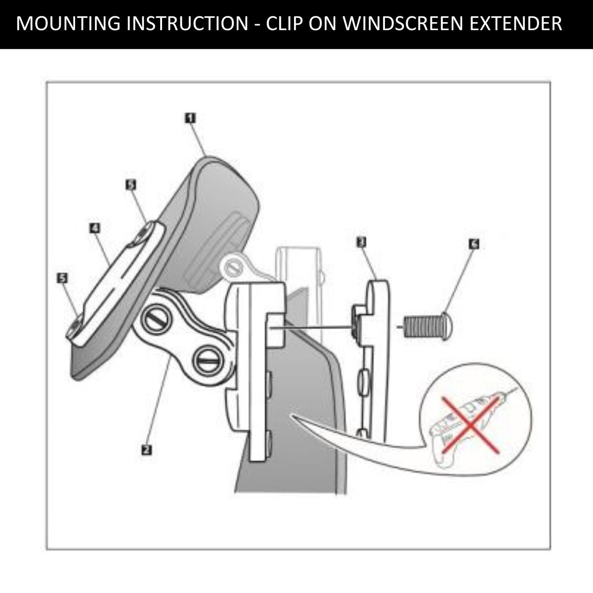 Easy Ride Clip-On Windshield Extender for Kawasaki 5