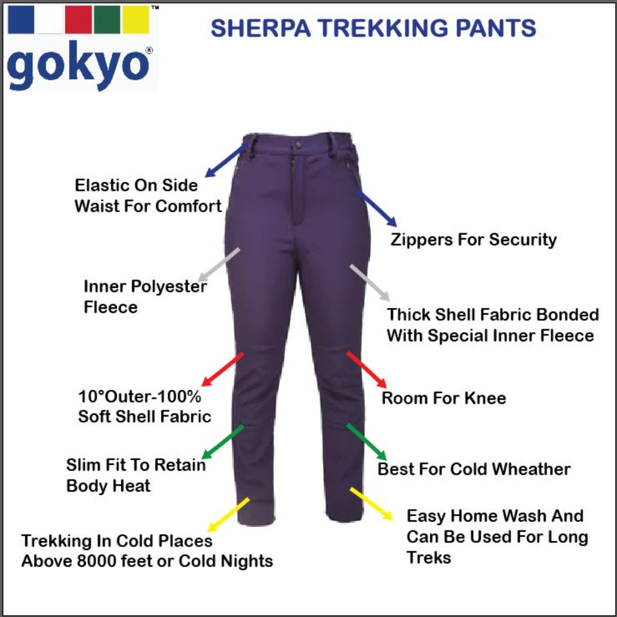 GOKYO Women's Trekking Pants - Cold Weather - Sherpa Series
