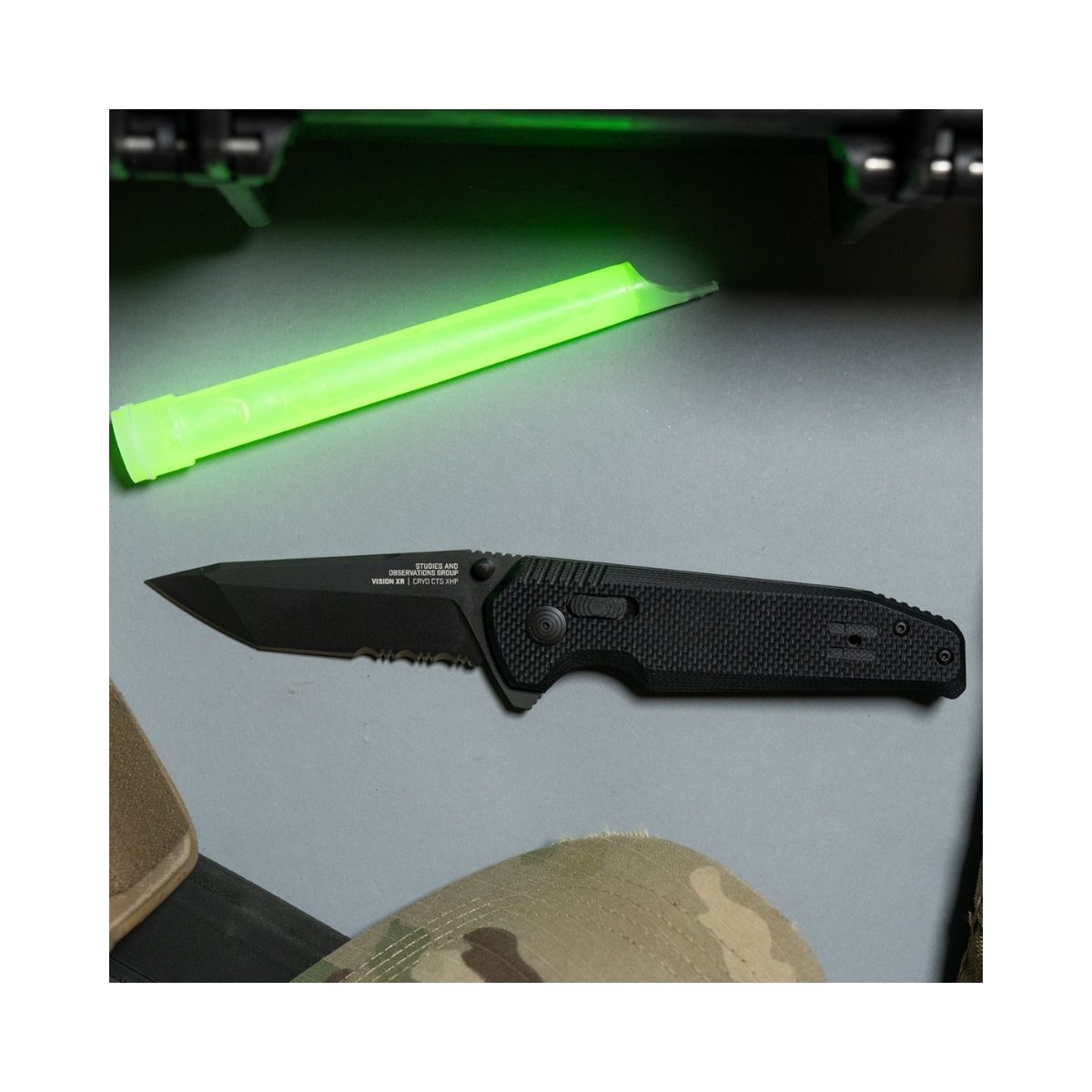 SOG Vision XR Serrated 3.36" Tanto Combo Blade Knife - 12-57-02-57 - Outdoor Travel Gear 7