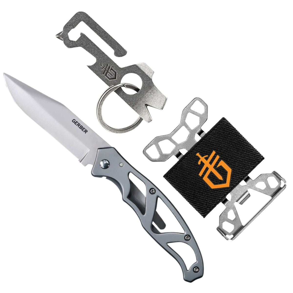 Paraframe I Folding Knife + Mullet Keychain Tool + Barbill Wallet 1