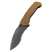 Black Fox Frame Lock Folding G10 Titanium Knife - BF-116 - Tan Brown 1