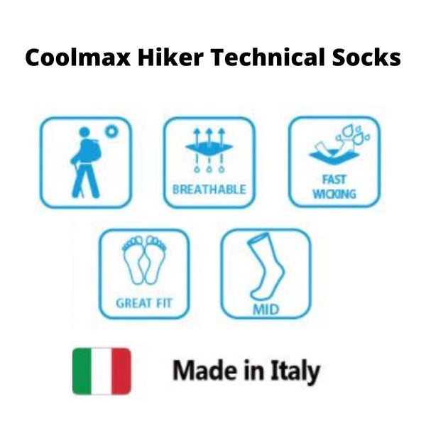 Horizon Socks Coolmax® Hiker Technical Performance Socks - Khaki+Grey+Bordeaux