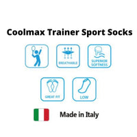 Horizon Socks Coolmax Trainer Sport Socks - White - Pack of 5
