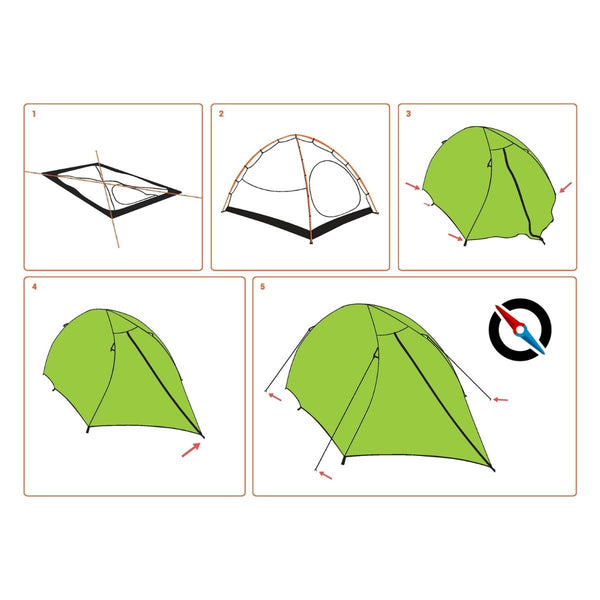 QuipCo Gecko 2-Person Camping Tent - Outdoor Travel Gear 2