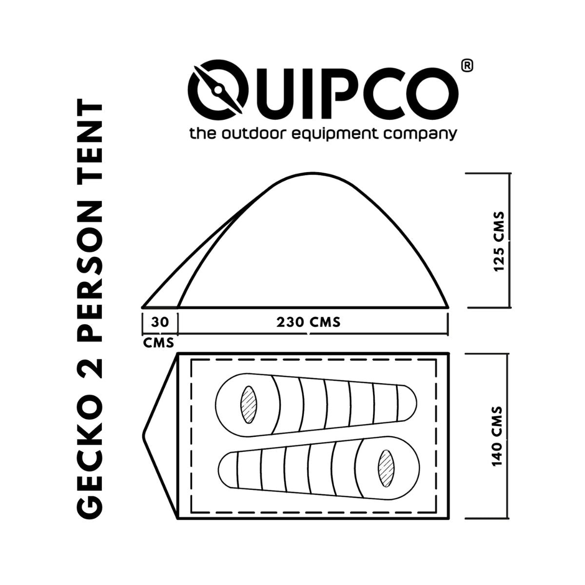 QuipCo Gecko 2-Person Camping Tent - Outdoor Travel Gear 3
