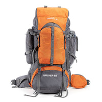 Walker Trekking and Backpacking Rucksack - 65 Litre - Grey & Orange 1