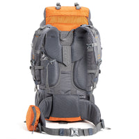 Walker Trekking and Backpacking Rucksack - 65 Litre - Grey & Orange 4