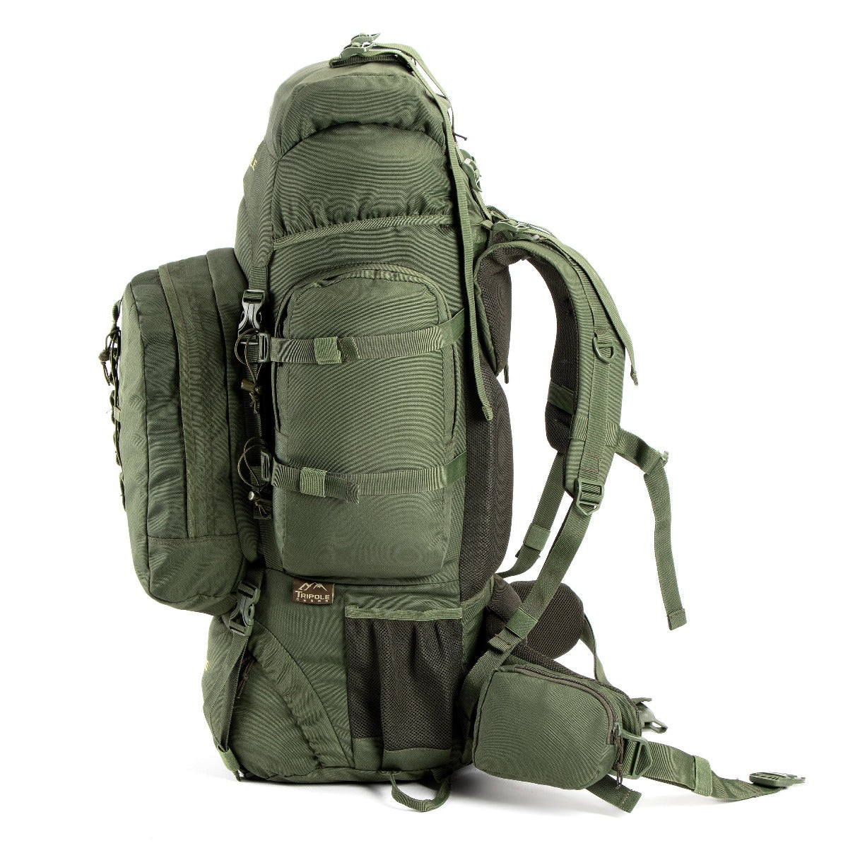 Colonel Series Rucksack + Detachable Day Pack & Rain Cover - 80 Litres- Army Green 3