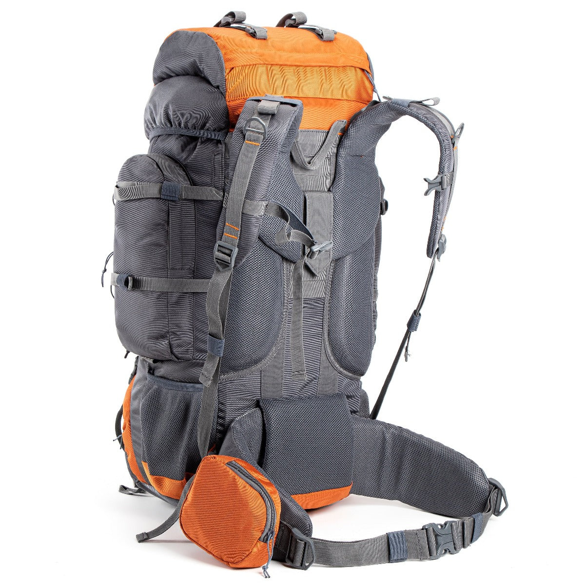 Walker Trekking and Backpacking Rucksack - 65 Litre - Grey & Orange 5