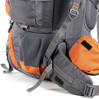 Walker Trekking and Backpacking Rucksack - 65 Litre - Grey & Orange 8