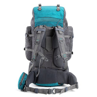 Walker Trekking and Backpacking Rucksack - 65 Litre - Grey & Sea Green 5