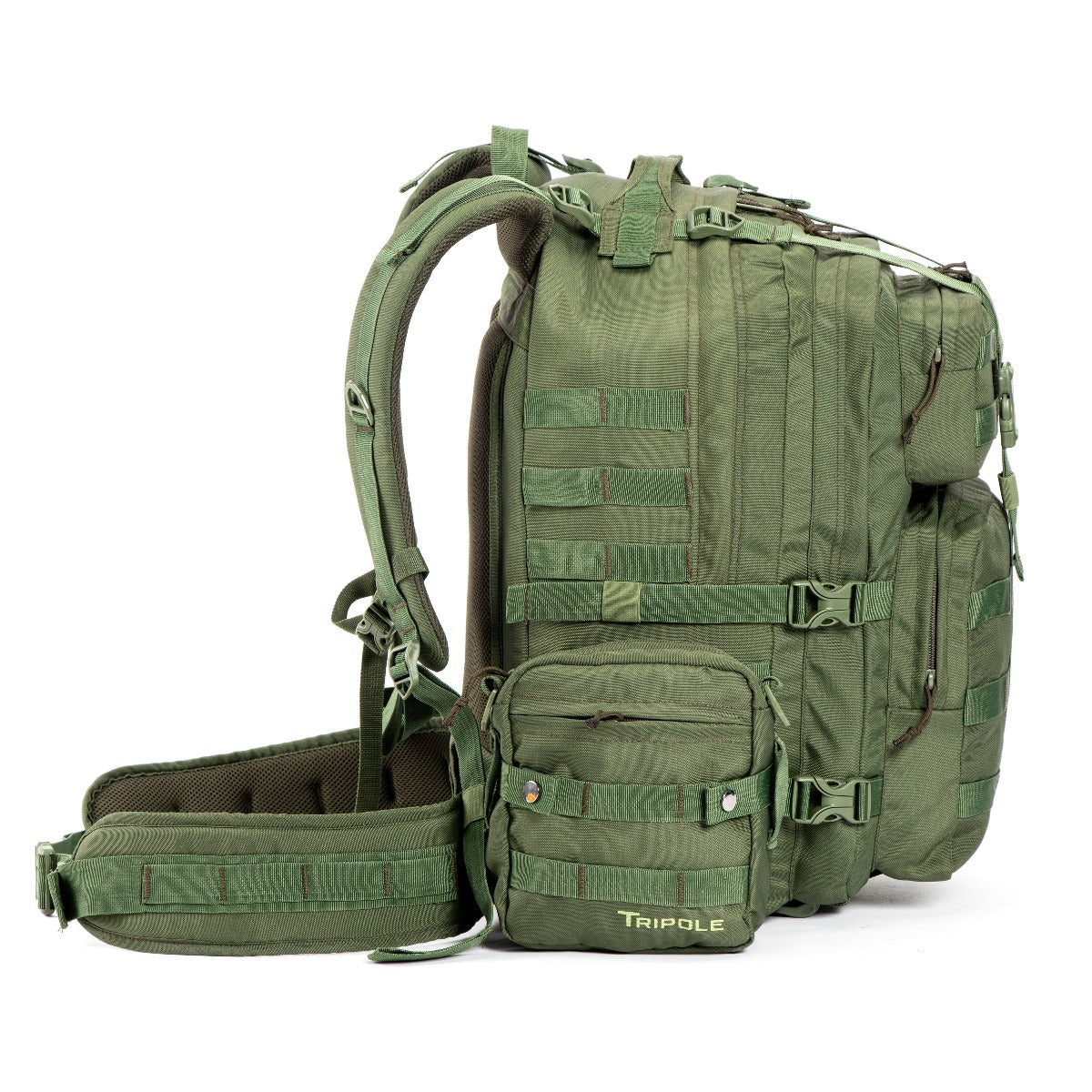 Tripole Alfa Military Tactical Backpack with Sling Bag Attachment -  46 Litres - Army Green 3