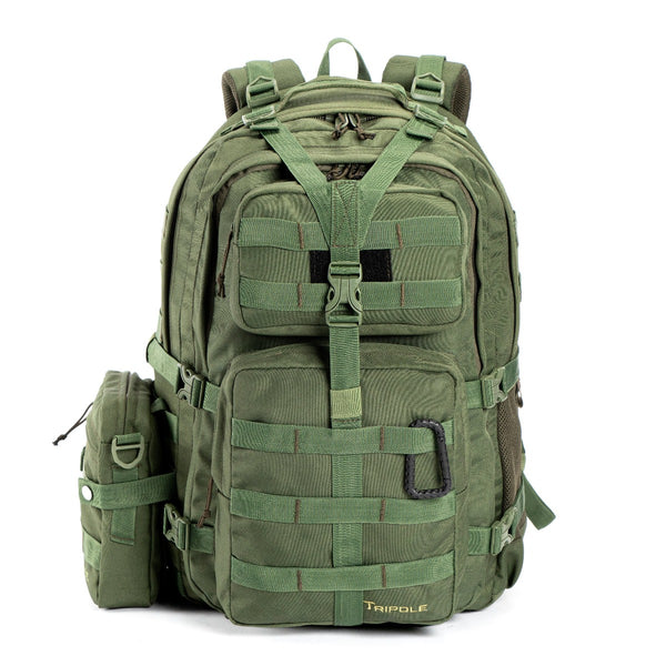 Tripole Alfa Military Tactical Backpack with Sling Bag Attachment -  46 Litres - Army Green 2