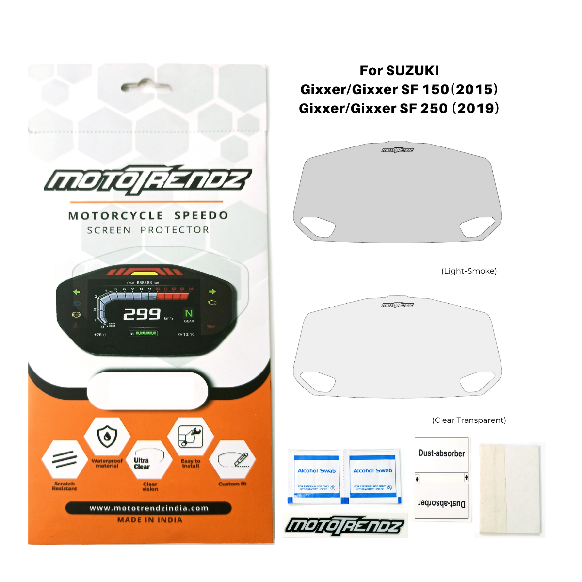 Speedo Screen Protector for Suzuki Gixxer/SF150 (2015 Model)/Gixxer/SF250 (2019 Model) 1
