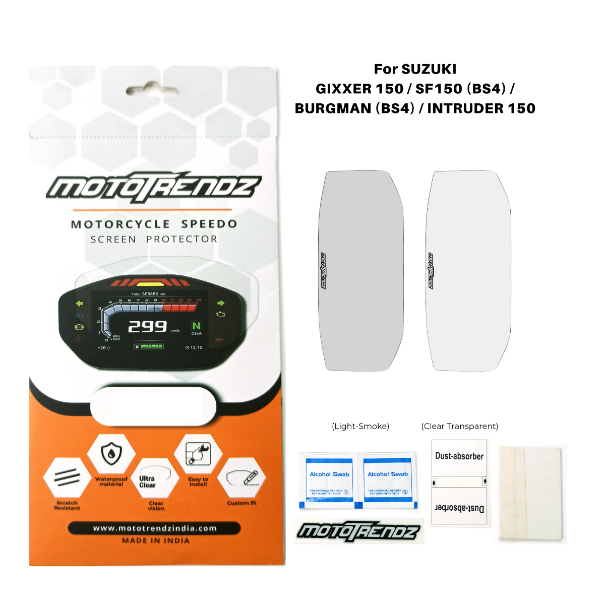 Speedo Screen Protector for Suzuki Gixxer/SF/Burgman/Intruder (BS4 No-Bluetooth) 1