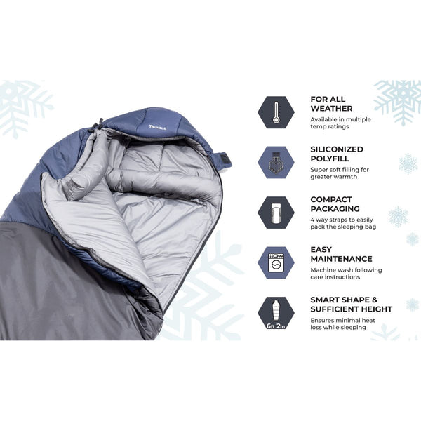 Shivalik Series -10°C Comfort Sleeping Bag - Black 2