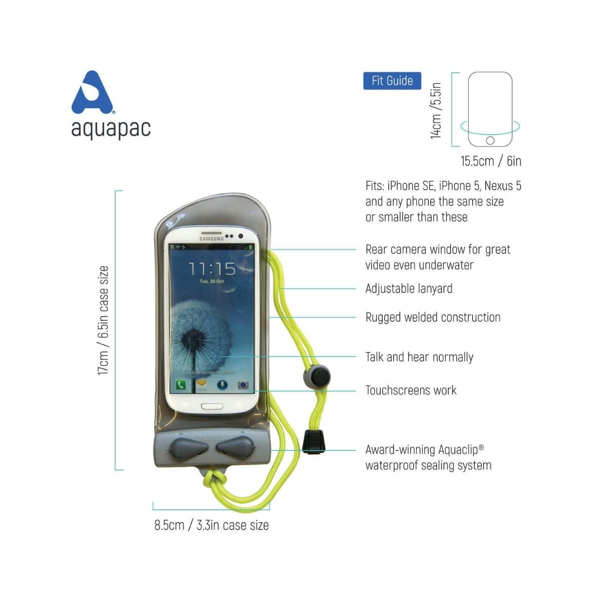 Aquapac Waterproof Phone Case for screen size upto 5.5 inches 3