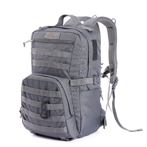 Tripole Captain Tactical Backpack with MOLLE Webbing and Carabiner -  25 Litres - Grey 2